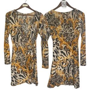TIMING Leopard Print Dress with Gold Highlights / Wms L